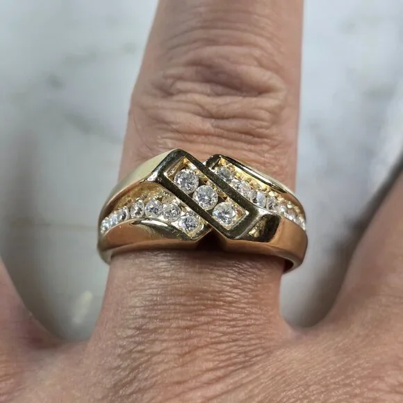 Mens Vintage Estate 14K Yellow Gold Frederick Goldman Diamond Ring 9.1g E6871